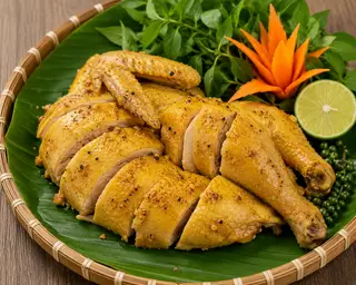 Hình ảnh Gà Ủ Muối Hoa Tiêu 1/2 Con - Kèm Sốt Chấm 