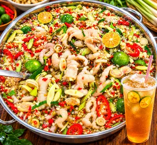 Hình ảnh Combo 1 phần rút xương phần to + 1 ly trà tắc