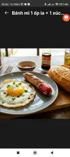 Hình ảnh Bánh mì 1 ốp la + 1 xúch xích vissan