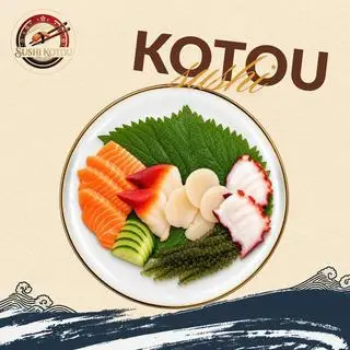 Hình ảnh Sashimi 3 cá hồi Na Uy 2 sò đỏ 2 cồi sò điệp 2 bạch tuộc