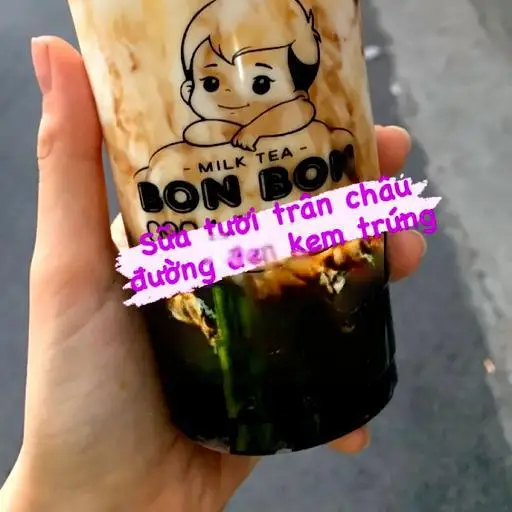 Hình ảnh Sữa tươi trân châu đường đen kem trứng