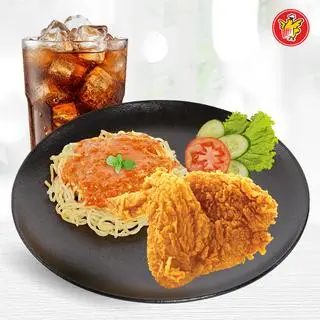 Hình ảnh Mì Gà Xốt Kem Cà Chua + Gà giòn + Pepsi