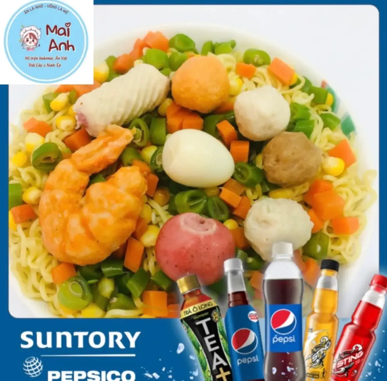 Hình ảnh Combo 2 Người: 2 Mì Thập Cẩm + 1 Khoai Tây Chiên  + 2 Pepsi