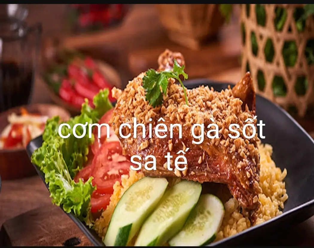 Hình ảnh cơm chiên gà sốt sa tế 
