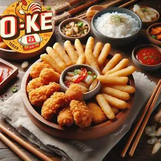 Hình ảnh Gà Popcorn Tokbokki Sốt Hàn Quốc Tự Chọn