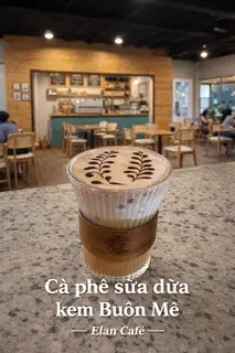 Hình ảnh Cà phê sữa dừa kem Buôn Mê