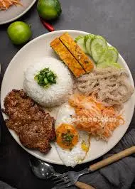 Hình ảnh Cơm sườn bì chả trứng