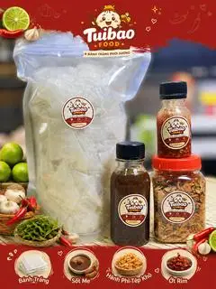 Hình ảnh Bánh Tráng Sốt Me Tuibao Food – Combo Bánh Tráng Ủ Bơ Chuẩn Vị Tây Ninh (Kèm Sốt Me, Hành Phi Tép Khô, Ớt Rim)