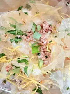 Hình ảnh Bánh tráng phơi sương trộn mỡ hành