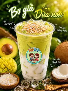 Hình ảnh Bơ già dừa non size L[MUA 3 LY BẤT KỲ TẶNG 1 BỊCH BÁNH TRÁNG ]