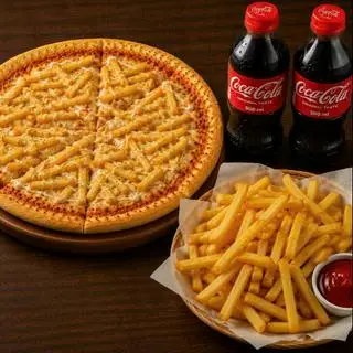 Hình ảnh 1 PIZZA (S) TÙY CHỌN + 1 SUẤT KHOAI TÂY CHIÊN tặng trà hoặc nước giải khát có gas