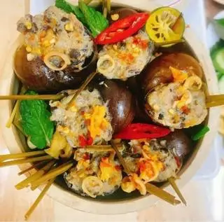 Hình ảnh Ốc bươu nhồi thịt hấp sả
