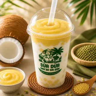Hình ảnh Sữa Dừa Đậu Xanh Xay Mịn - Mát Lành 