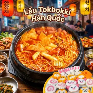 Hình ảnh Lẩu Tokbokki Hàn Quốc Sương Sương (Có 4 Chả Cá Hoạt Hình) - Phần Nhỏ (Áp Mã Giảm Giá Của Quán Nhé)