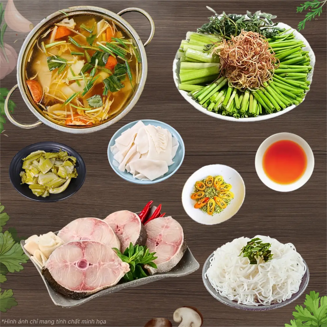 Hình ảnh Lẩu cá bóp nấu măng chua, cải chua