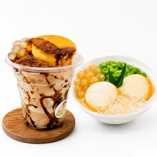 Hình ảnh Milo Dầm + Flan Mix Cốt Dừa