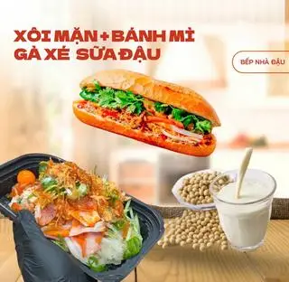 Hình ảnh COMBO 2 người: Xôi Mặn + Bánh Mì Gà Xé + 2 ly sữa đậu