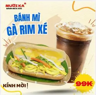 Hình ảnh Bánh mì gà rim xé TẶNG Cà phê sữa 