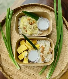 Hình ảnh Combo cặp đôi "mùi & mát" ( xôi xoài size lớn, 1 hộp xôi sầu riêng size lớn )