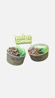 Hình ảnh combo cơm xá xíu + cơm bò lúc lắc