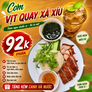 Hình ảnh CƠM VỊT QUAY + XÁ XÍU ( TẶNG KÈM CANH + TRÀ TẮC )
