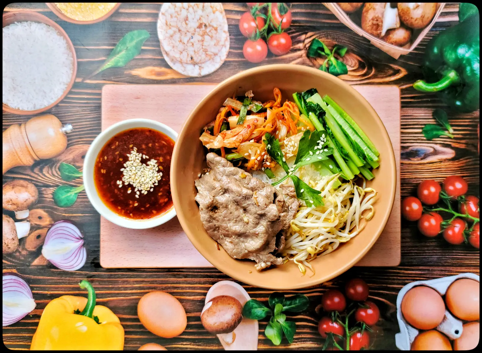 Hình ảnh Cơm trộn thịt bò kim chi