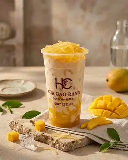 Hình ảnh Lục trà sữa xoài- thạch sợi xoài