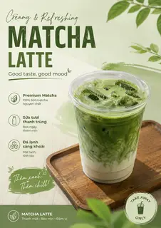 Hình ảnh Matcha Việt latte  sữa yến mạch 