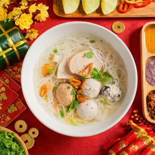 Hình ảnh bún mọc chả + bún cá thuờng