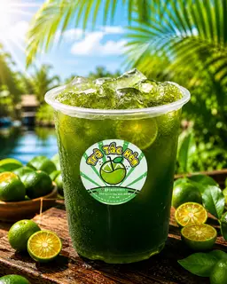 Hình ảnh trà tắc thái xanh ly 1 lít