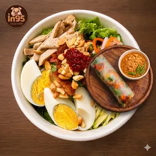 Hình ảnh Bún Thịt Nướng + 1 Cuốn Thịt Nướng , Trứng