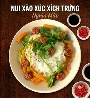 Hình ảnh Nui Xào Xúc Xích Trứng