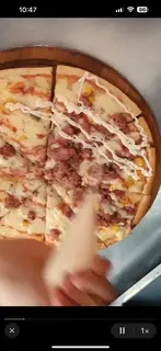 Hình ảnh piza bò + ly coca