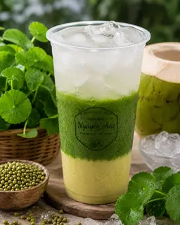 Hình ảnh rau má đậu xanh nước dừa tươi nha đam