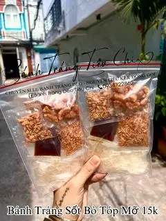 Hình ảnh BÁNH TRÁNG SỐT BÒ TÓP MỠ