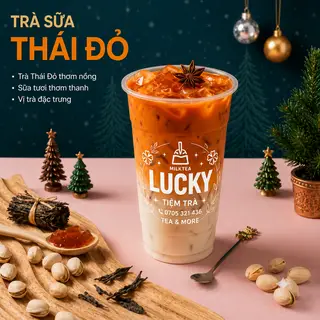 Hình ảnh Trà sữa Thái đỏ full topping