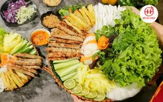 Hình ảnh Mẹt nem nướng cuốn bánh tráng