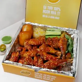 Hình ảnh nguyên con gà đồi quay sốt cay(Đặt Biệt )