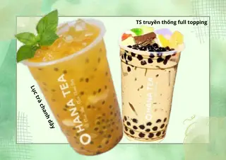 Hình ảnh Lục trà chanh leo (L) + Trà sữa truyền thống full topping (M)