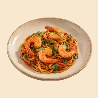 Hình ảnh Mỳ Ý Tôm Áp Chảo Bơ Tỏi Sốt Cà Chua-Garlic Butter Shrimp Spaghetti