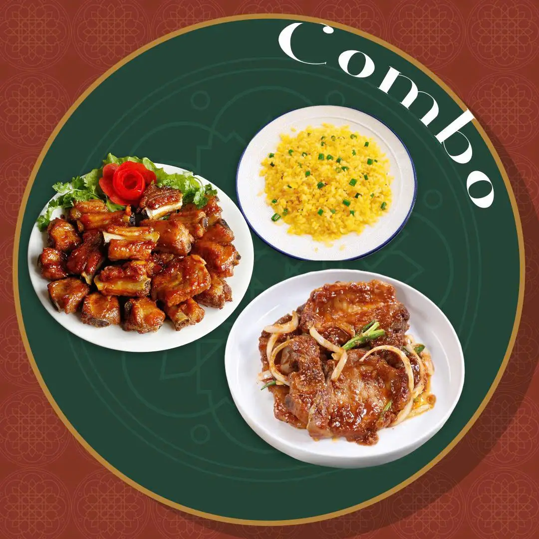 Hình ảnh COMBO (Cơm chiên sườn que sốt chua cay + Cơm chiên sườn colet rim sốt)