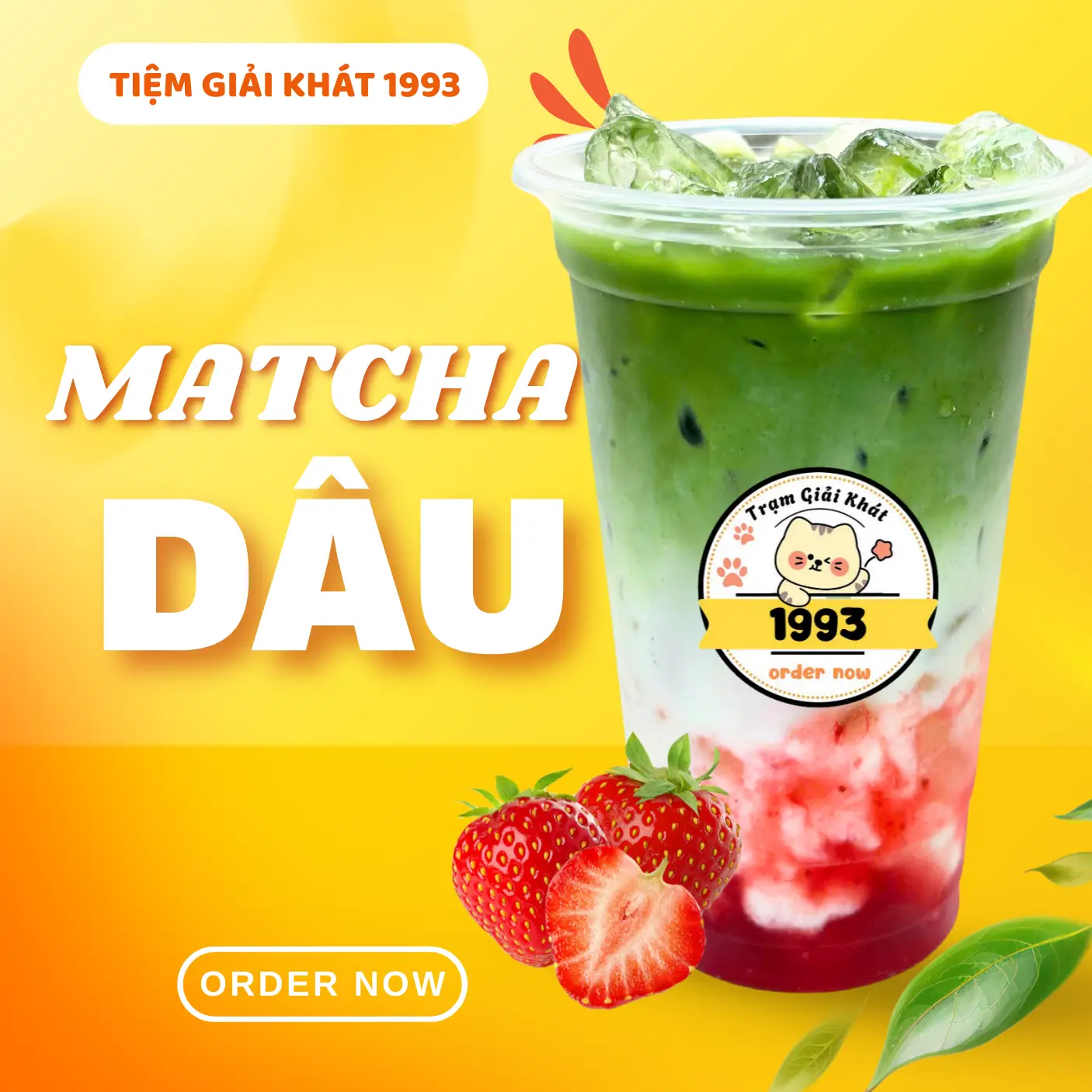 Hình ảnh Matcha latte dâu