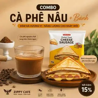 Hình ảnh Combo Cà Phê Nâu/đen + Bánh Sandwich