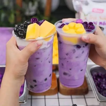 Hình ảnh Trà sữa khoai môn full topping 1000ml