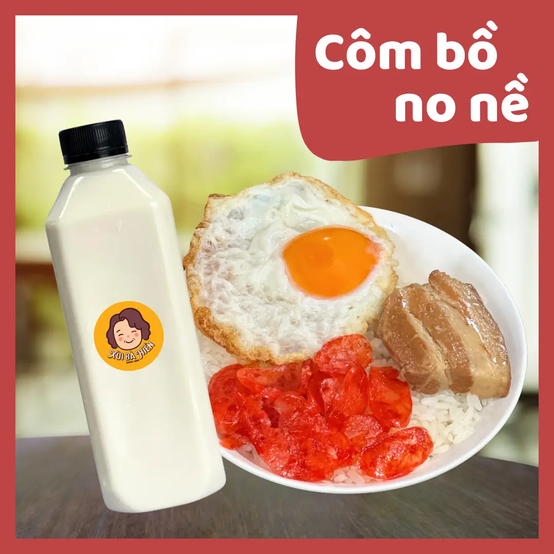 Hình ảnh Combo xôi thịt, trứng, lạp xưởng + sữa đậu