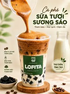 Hình ảnh Cà phê sữa tươi sương sáo
