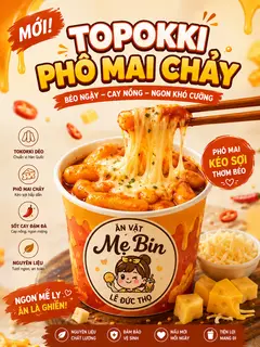 Hình ảnh Bánh gạo Tokpoki phô mai tan chảy
