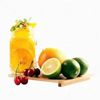 Hình ảnh trà tắc thạch trái cây, trân châu đen 