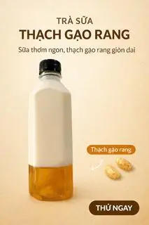 Hình ảnh Trà sữa gạo rang - chai 330ml