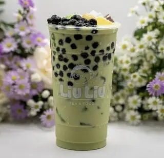 Hình ảnh Trà sữa full topping thái xanh